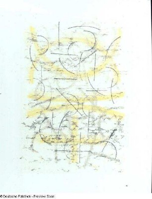Dennhardt, Klaus: Einzelblatt aus der Mappe 3 - Drei Linien in ihrer Wandlung. Monotypie; 70 x 50 cm. 03.07.1986. Dresden: Leonhardi-Museum, Ausstellung Klaus Dennhardt - flußabwärts vom 9. Juli - 29. August 2004.