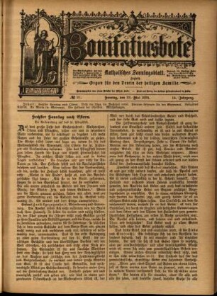 Erste Ausgabe vom Sonntag, den 22. Mai 1898.