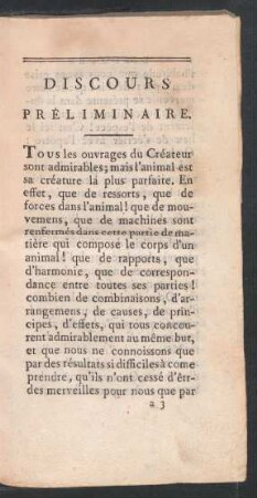Discours préliminaire.