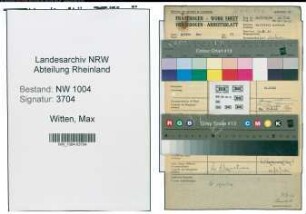 Entnazifizierung Max Witten , geb. 16.02.1909 (Revisor)