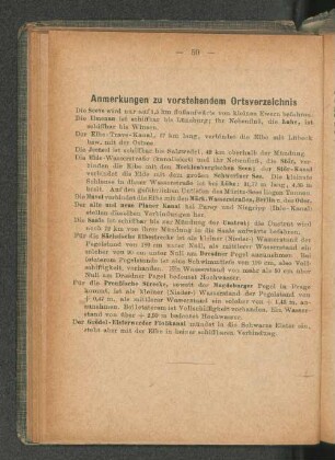 Anmerkungen zu vorstehendem Ortsverzeichnis