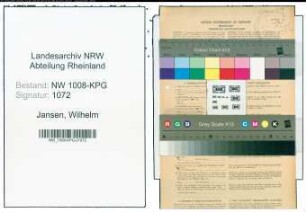 Entnazifizierung Wilhelm Jansen , geb. 10.12.1907 (Angestellter)