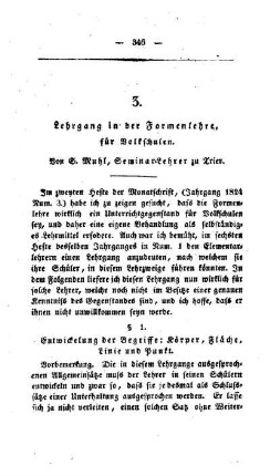 Lehrgang in der Formenlehre, für Volkschulen