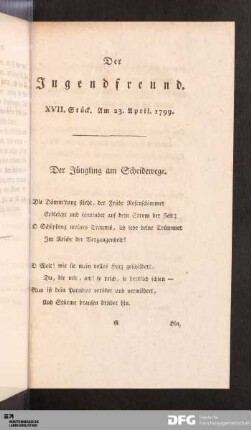 XVII. Stück. Am 23. April. 1799.