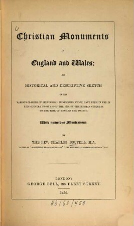 Christian monuments in England and Wales ... With numerous illustrations