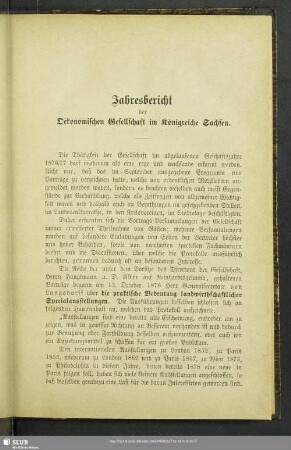 Jahresbericht der Oekonomischen Gesellschaft im Königreiche Sachsen