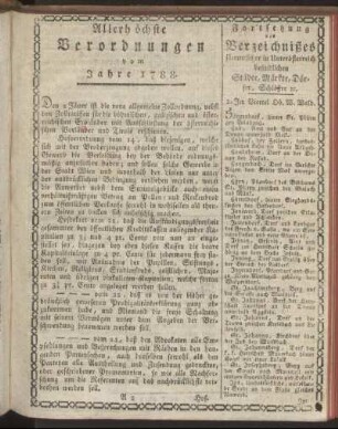 Allerhöchste Verordnungen vom Jahre 1788
