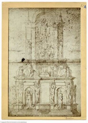 Entwurf zum Juliusgrabmal. Kopie nach der Michelangelo-Zeichnung von 1513