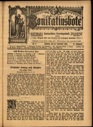 Erste Ausgabe vom Sonntag, den 18. September 1904.