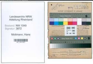 Entnazifizierung Hans Mottmann , geb. 11.02.1913 (Kaufmaennischer Angestellter)