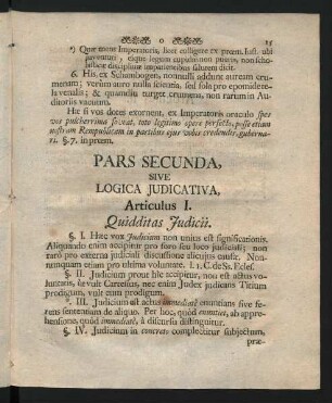 Pars Secunda, Sive Logica Judicativa