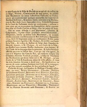 Sentence du Bailliage d'Auxerre du 9. Nov. 1756