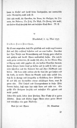 19 Wandsbeck, d. 14. Mai 1797.