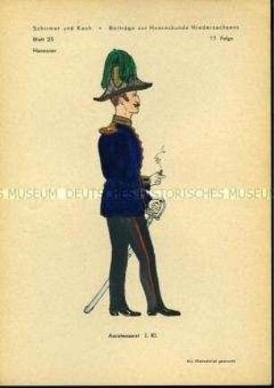Uniformdarstellung, Assistenzarzt des Sanitätsdienstes, Königreich Hannover, 1866.