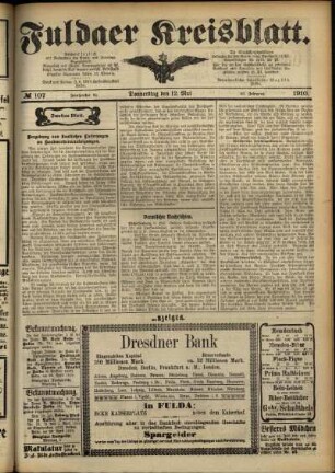 Zweite Ausgabe vom Donnerstag, den 12. Mai 1910.