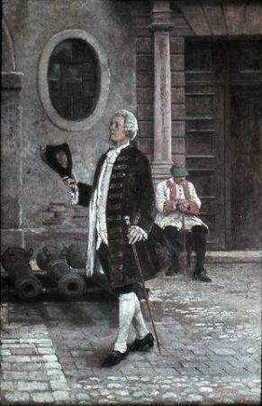 Der Erzherzog von Österreich und spätere Kaiser Joseph II. besucht Invaliden