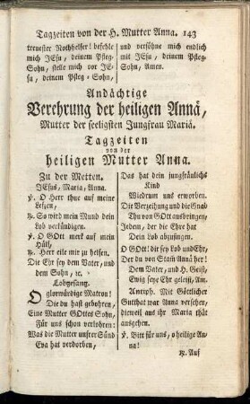 Andächtige Verehrung der heiligen Annä, Mutter der seeligsten Jungfrau Mariä.