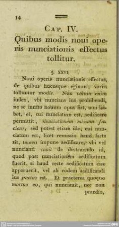 Cap. IV. Quibus modis noui operis nunciationis effectus tollitur