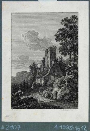 Die Ruine des Schlosses in Wehlen in der Sächsischen Schweiz, aus: Beckers Taschenbuch zum geselligen Vergnügen, 1799