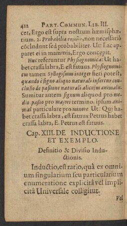 Cap. XIII. De Inductione Et Exemplo.