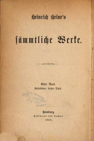 H. Heines sämmtliche Werke, 1