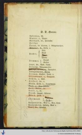 Namensliste von Vereinsmitgliedern