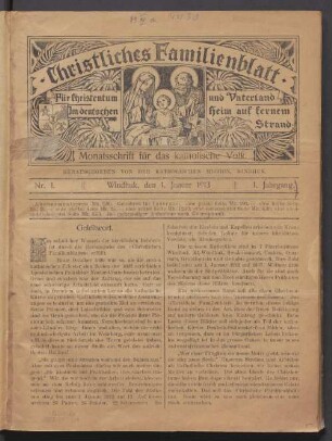 Nr. 1. Januar 1913
