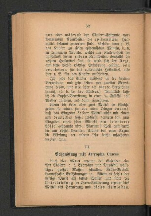 III. Behandlung mit Jatropha Curcas.