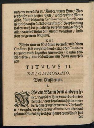 Titulus II. De Commodato.