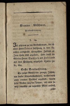 Vierter Abschnitt. Beobachtungen.
