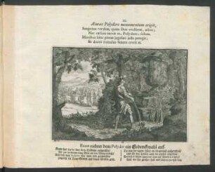16. Aeneas Polydoro monumentum erigit. - Eneas richtet dem Polydor ein Gedenckmahl auf.