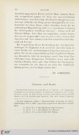 Litteratur und Funde