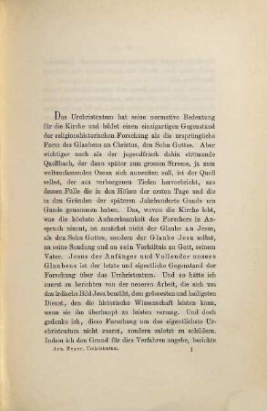 Die moderne Forschung über die Geschichte des Urchristentums : Vortrag gehalten auf dem ersten religionswissenschaftlichen Kongresse in Stockholm am 1. September 1897