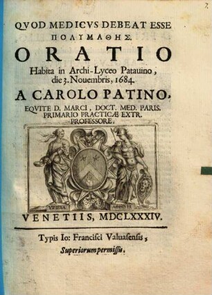 Quod medicus debeat esse polymadēs oratio