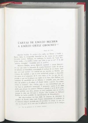 Cartas de Emilio Becher a Emilio Ortiz Grognet