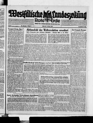 Westfälische Landeszeitung : Rote Erde : amtliches Blatt der National-Sozialistischen Arbeiter-Partei