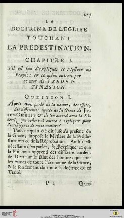 La doctrine de l’eglise touchant la predestination