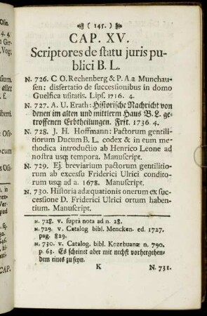 Cap. XV. Scriptores de Statu juris pubici B. L.