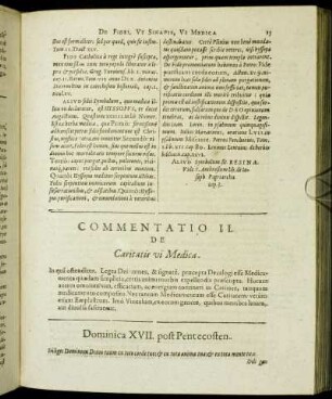 Commentatio II. De Caritatis vi Medica.