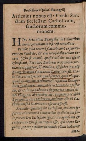 Articulus nonus est ...