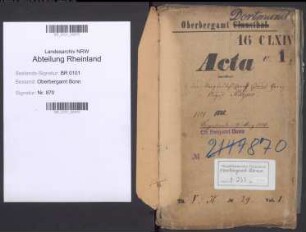 Kayser, Edmund Georg August geb. 21.11.1860; Berginspektor; ausgeschieden 1894; Prüfungs- u. Personalakten Band 1