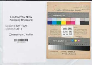 Entnazifizierung Walter Zimmermann, geb. 21.07.1905 (Autoschlosser)