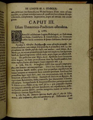 Caput III. Usum Theoretico-Practicum ostendens.