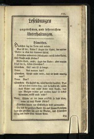 Leseuebungen in angenehmen und lehrreichen Unterhaltungen