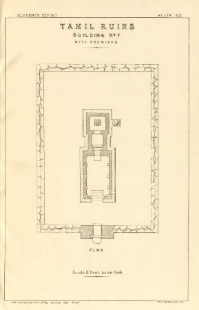 Plate XXI. Tamil ruins. Building No. 7. With premises. Plan.