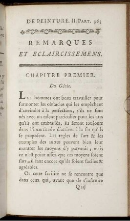 Chapitre premier. Du Génie