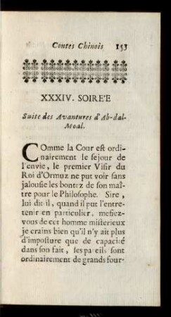 XXXIV Soirée. Suite des Avantures d'Ab-dal-Moal.