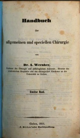 Handbuch der allgemeinen und speciellen Chirurgie, 2