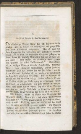 I. Brasiliens Vorzüge für den Auswanderer.