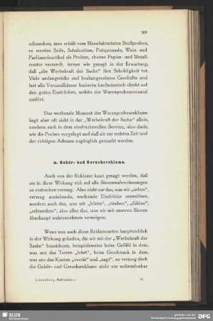 m. Gehör- und Geruchsreklame